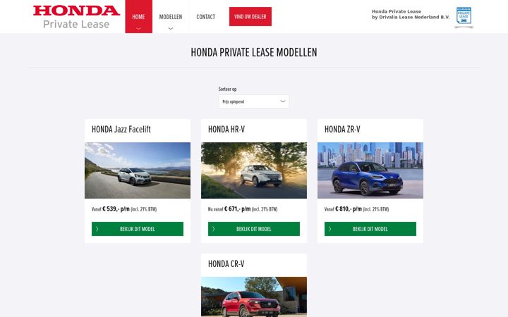 Screenshot of honda-privatelease.com