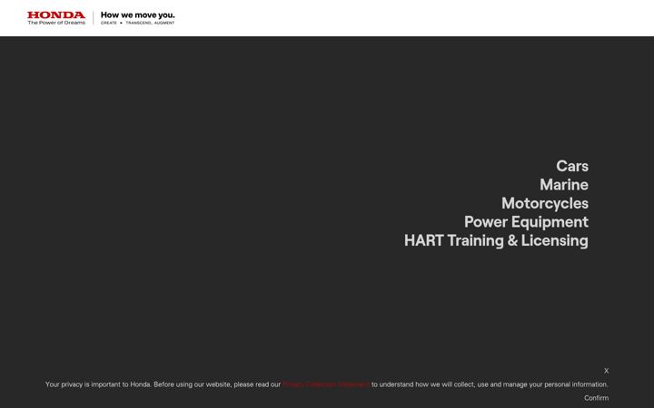 Screenshot of honda.com.au