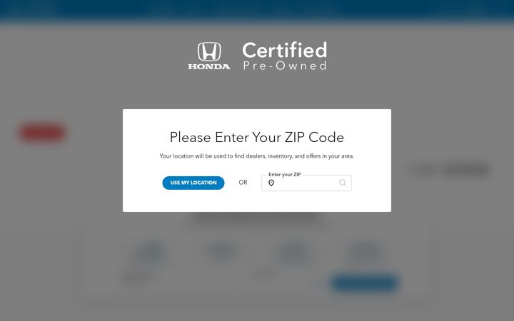 Screenshot von hondacertified.com