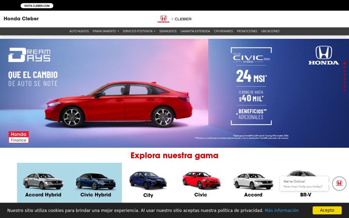 Screenshot of hondacleber.com