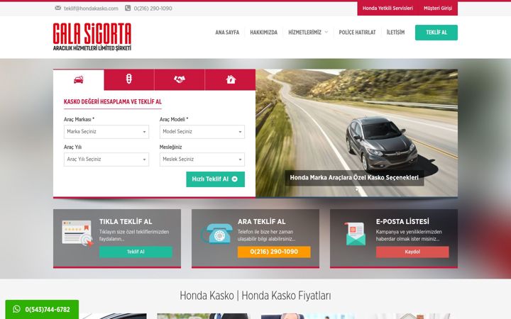 Screenshot of hondakasko.com