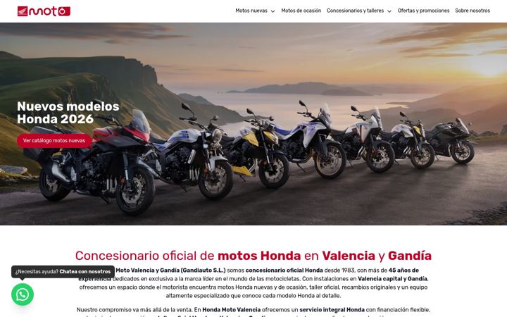 Screenshot of hondamotovalencia.es