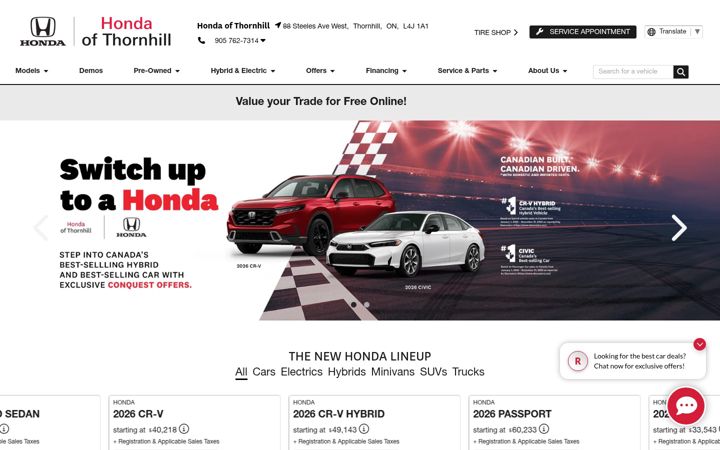 Képernyőkép: hondaofnorthtoronto.ca