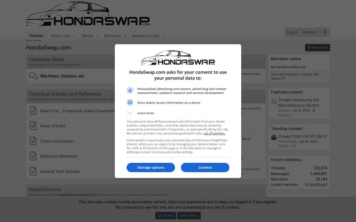 Screenshot of hondaswap.com