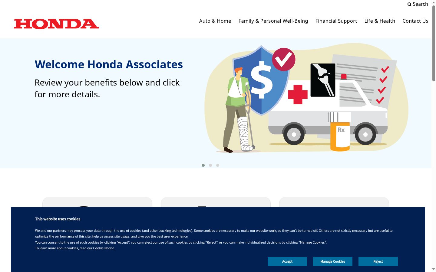 Screenshot of the consent banner shown before any interaction