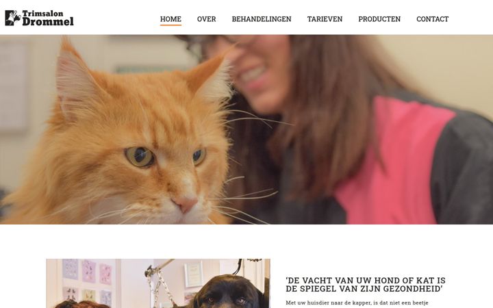 Screenshot of hondentrimsalon-drommel.nl
