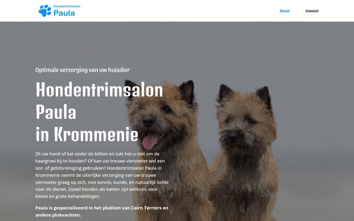 Screenshot of hondentrimsalon-paula.nl