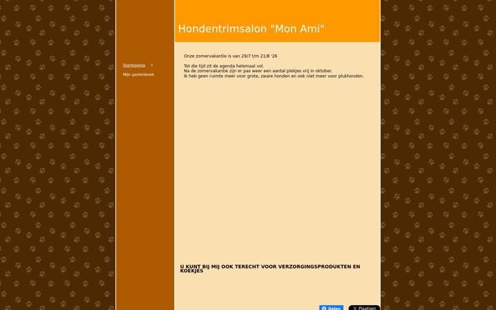 Screenshot of hondentrimsalonmonami.nl