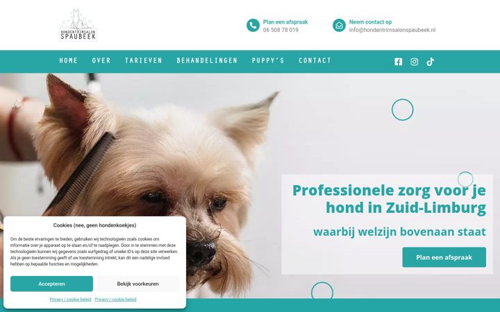 Screenshot of hondentrimsalonspaubeek.nl