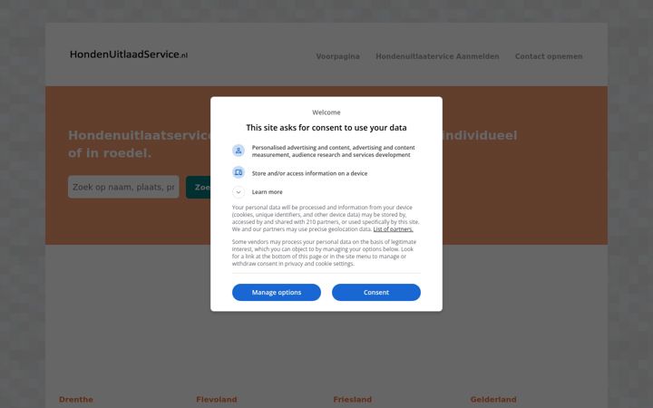 Screenshot of hondenuitlaadservice.nl