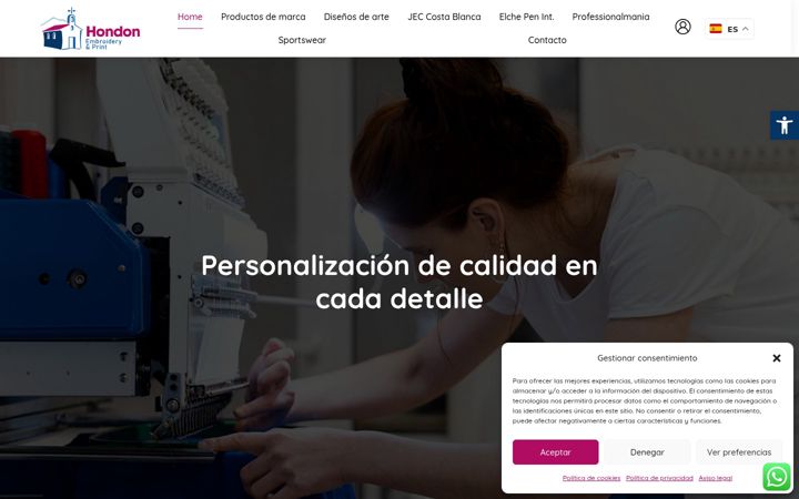 Screenshot of hondonembroideryandprint.com