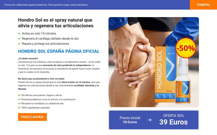 Screenshot of hondrosolespana.com