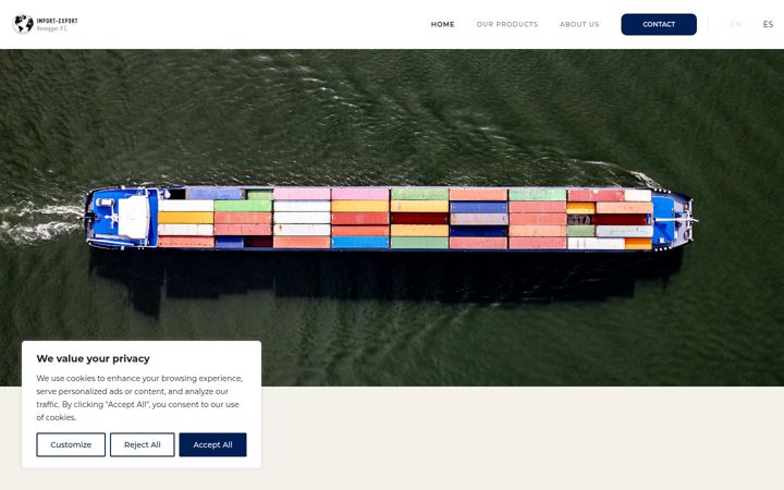 Screenshot of honegger-trading.ch