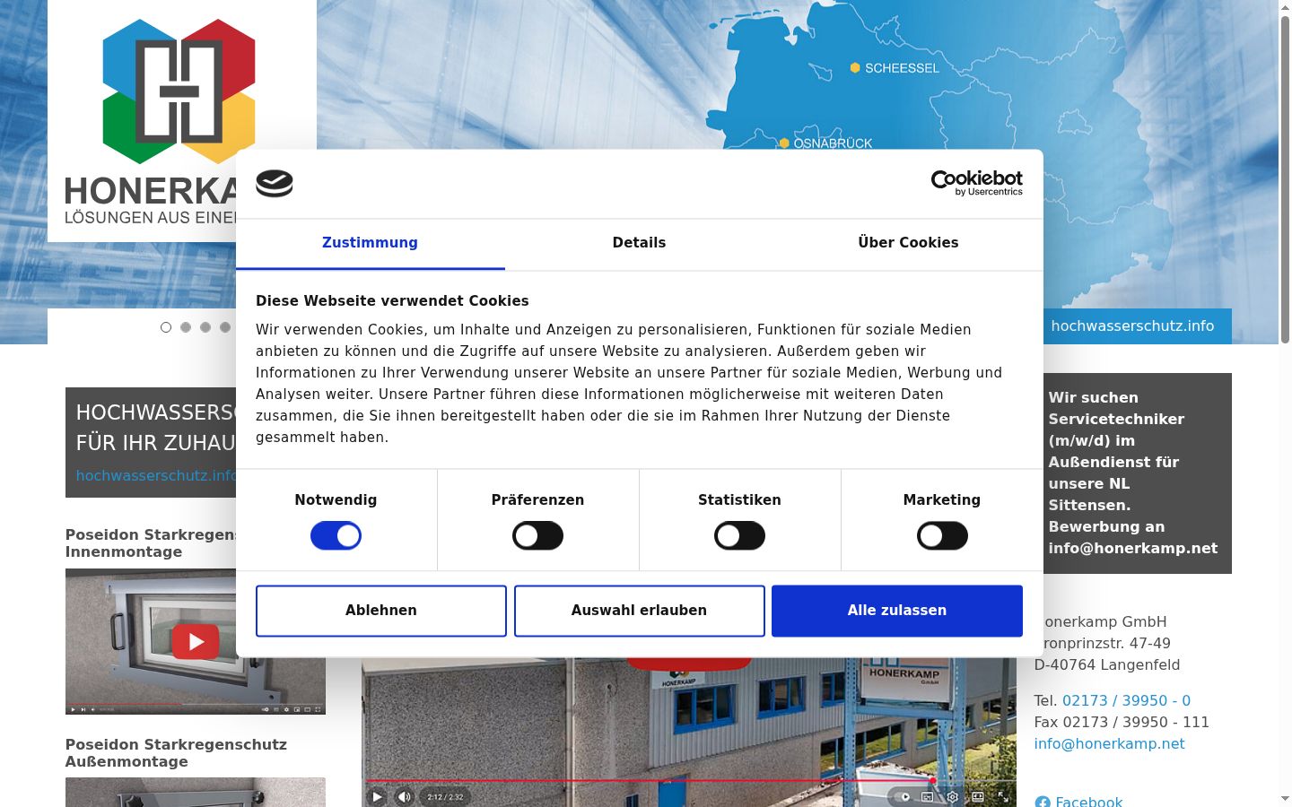 Snimka zaslona bannera za privolu prikazanog prije bilo kakve interakcije