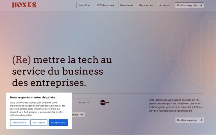 Screenshot of hones.fr