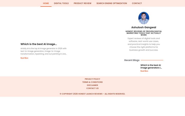 Screenshot of honestlaunchreviews.com