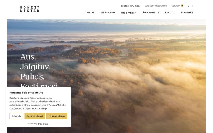 Screenshot of honestnektar.eu