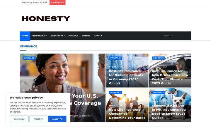 Screenshot of honestynewsgh.com
