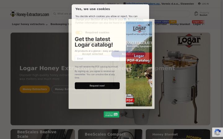 Screenshot of honey-extractors.com