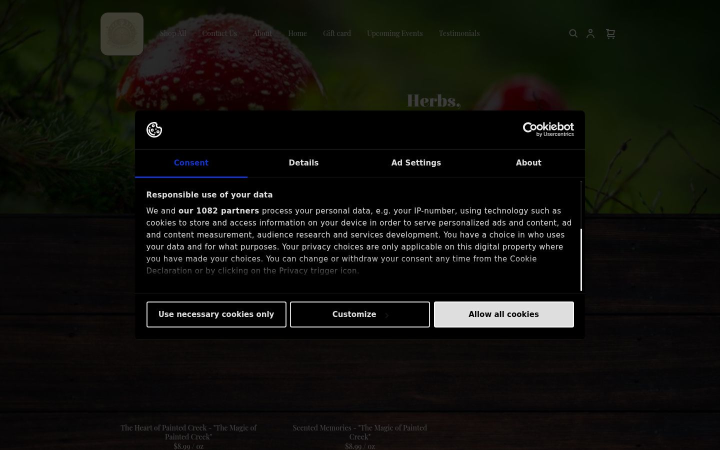 Screenshot of the consent banner shown before any interaction