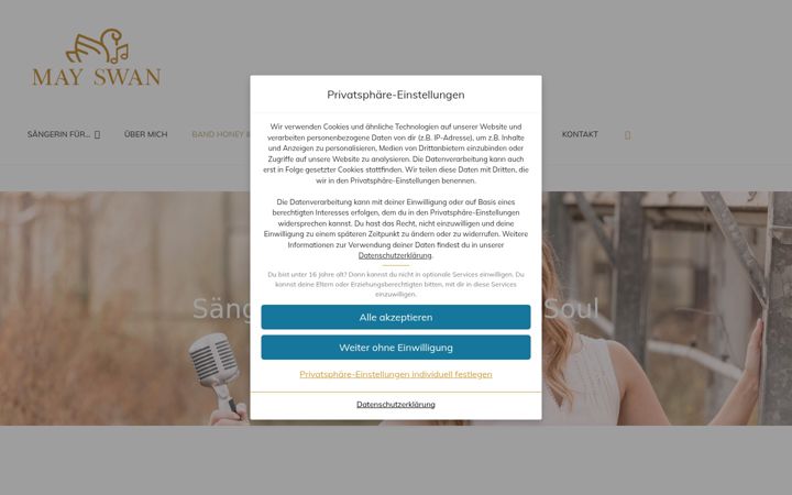 Screenshot of honeyandsoul.de
