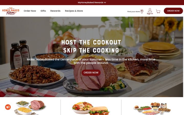 Screenshot of honeybaked.com