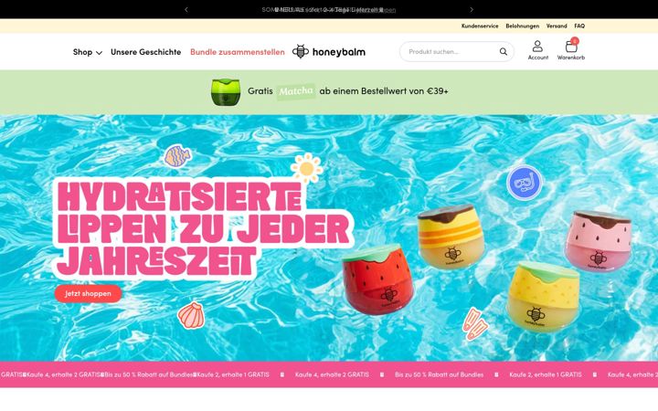 Screenshot of honeybalm.de