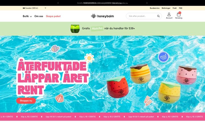 Screenshot of honeybalm.se