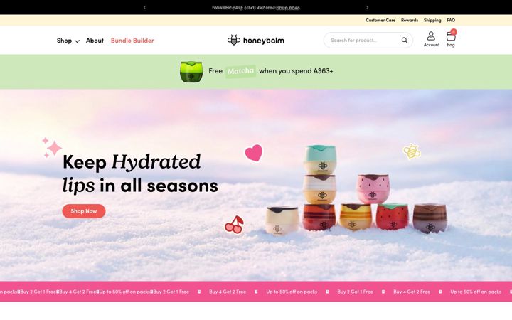 Screenshot of honeybalmaustralia.com