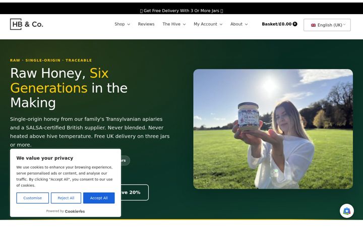 Screenshot of honeybeeandco.uk