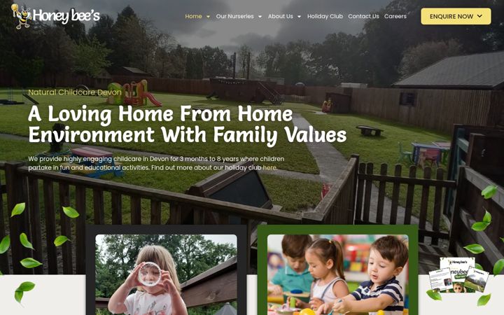 Screenshot of honeybeeschildcare.co.uk