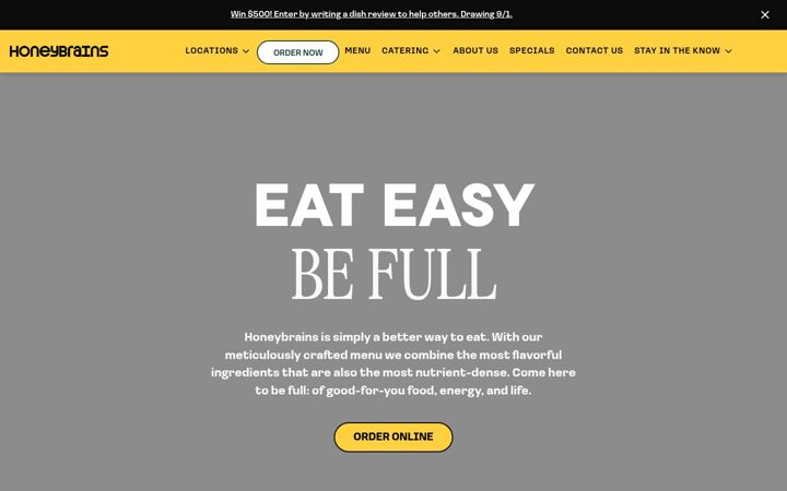 Screenshot of honeybrains.com