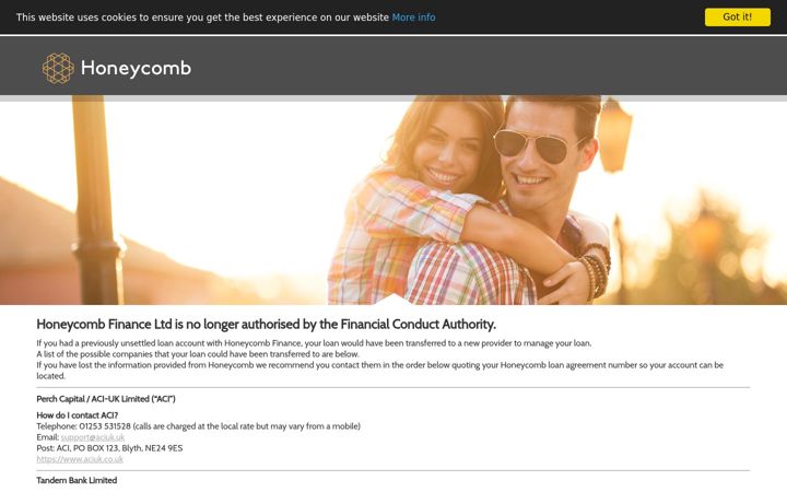 Screenshot of honeycombretail.com