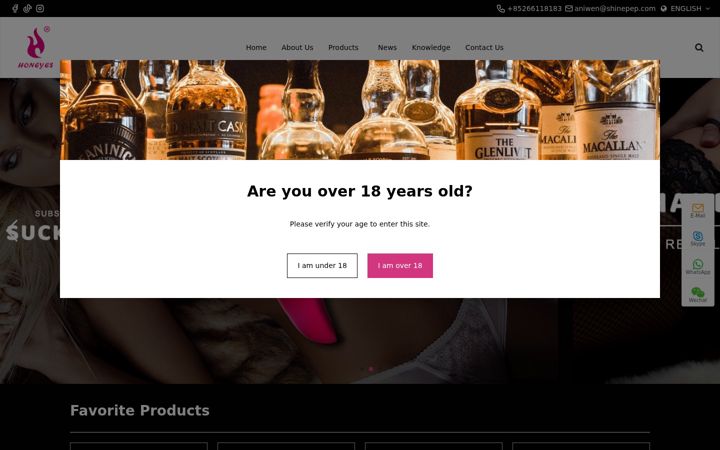 Screenshot of honeyescn.com