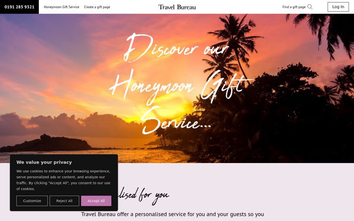 Screenshot of honeymoons.io
