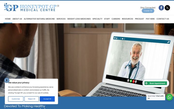 Screenshot of honeypotgeneralpractice.com