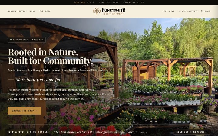 Screenshot of honeysmithbees.com
