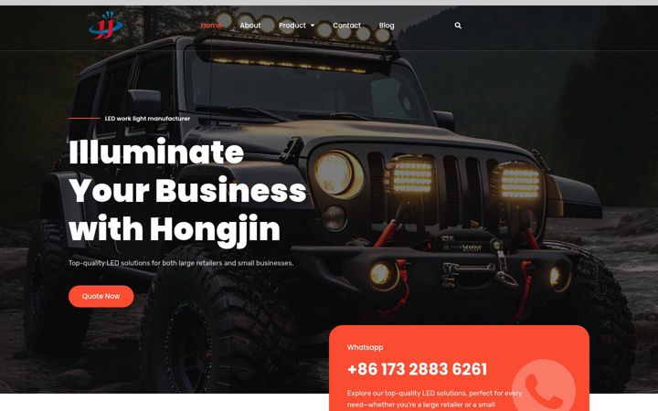 Screenshot of hongjinlight.com