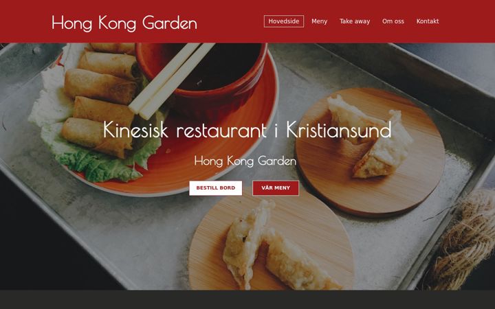 Captură de ecran a hongkonggarden.no