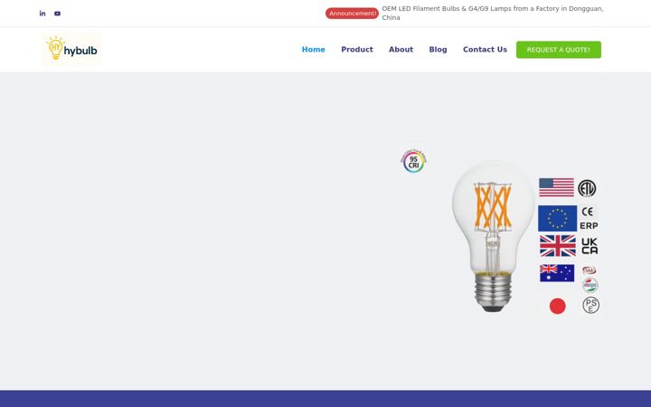 Screenshot of hongyubulb.com