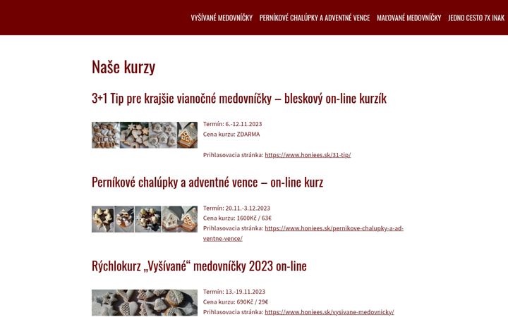 Screenshot of honiees.sk
