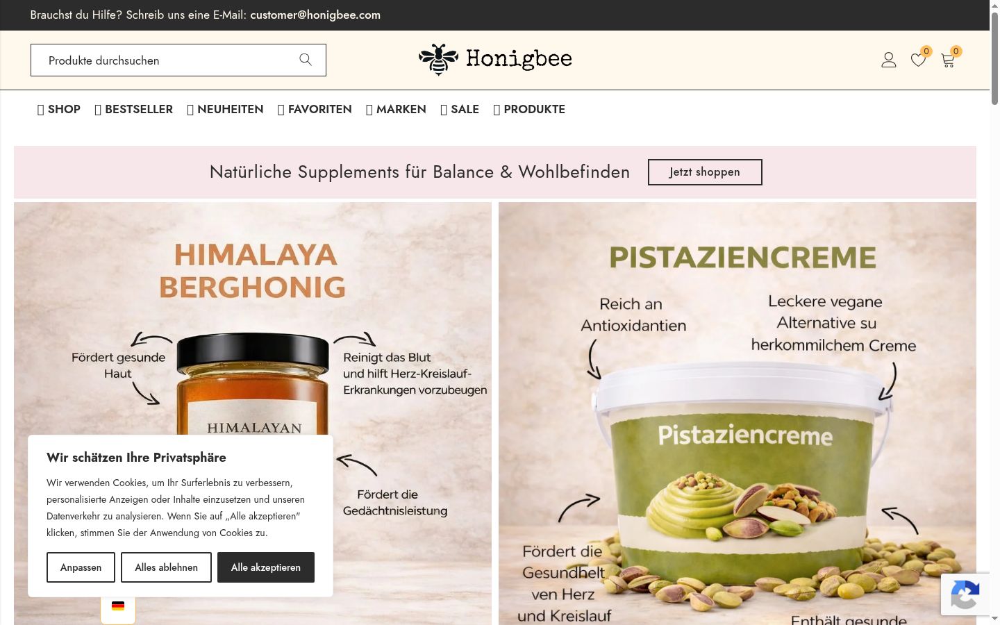 Ekrānuzņēmums ar piekrišanas baneri, kas tika rādīts pirms jebkādas mijiedarbības