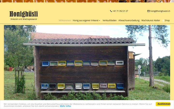Screenshot of honighuesli.ch
