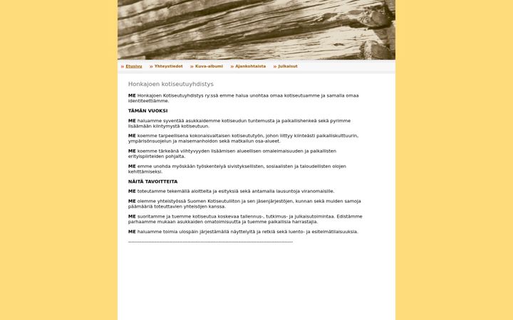 Screenshot of honkajoenkotiseutu.fi
