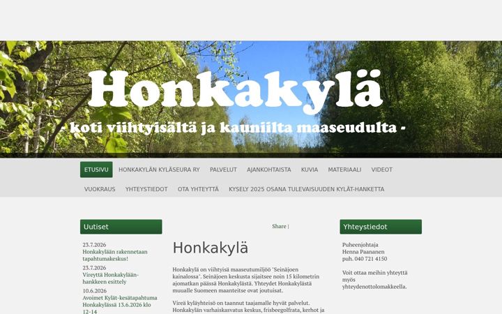 Screenshot of honkakyla.fi