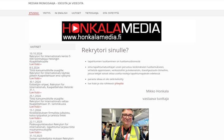 Screenshot of honkalamedia.fi