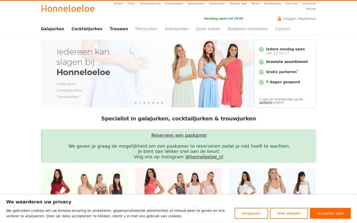 Screenshot of honneloeloe.nl