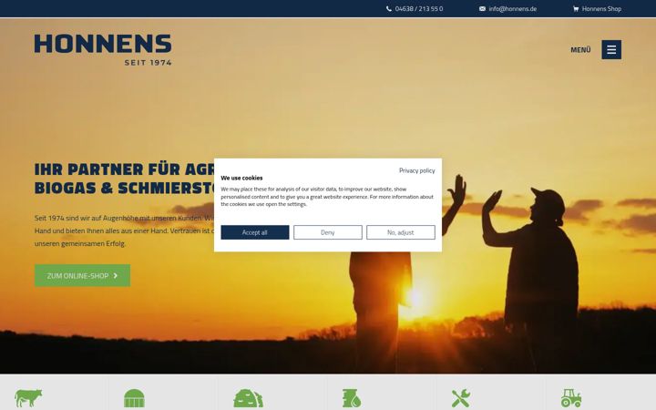 Screenshot of honnens.de