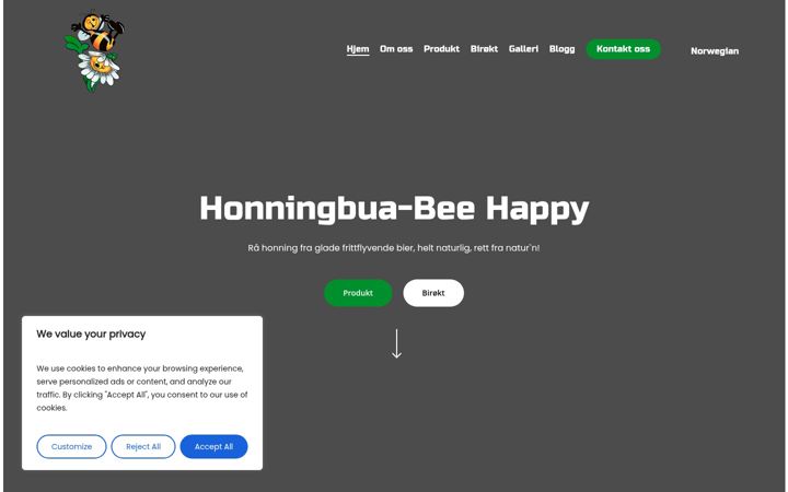 Screenshot of honningbua.no