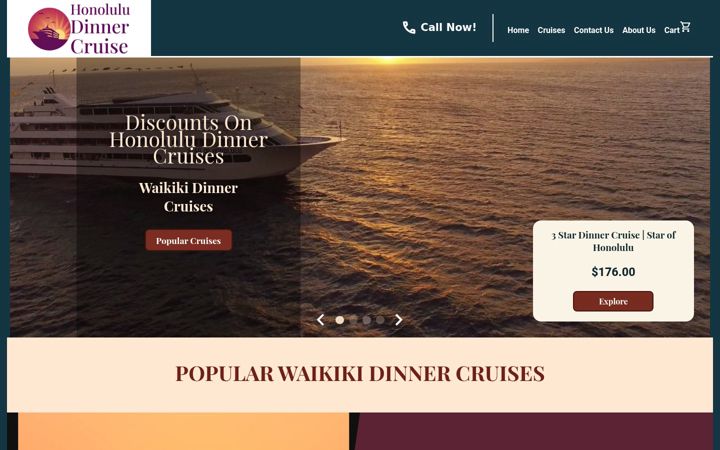 Screenshot of honolulu-dinner-cruise.com